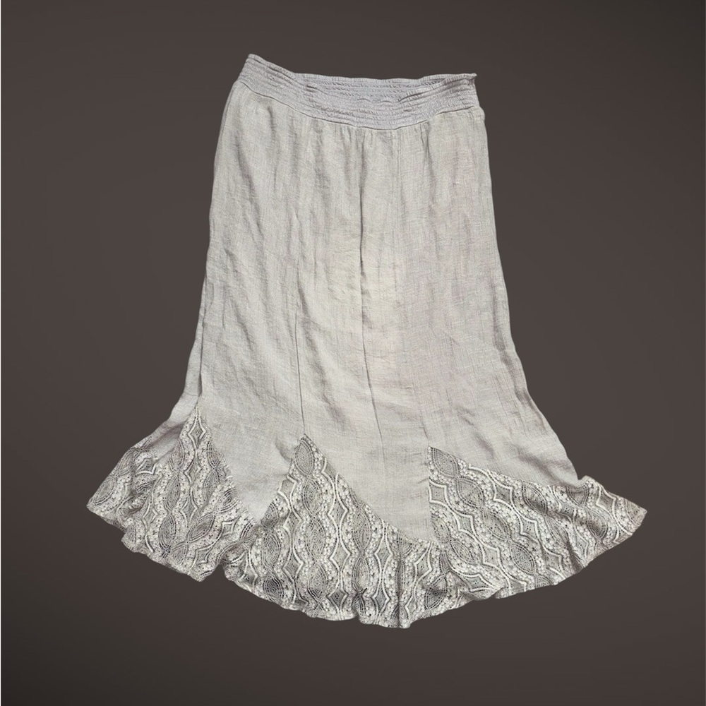 Apt. 9 grey Bohemian Lace-Trim Skirt
